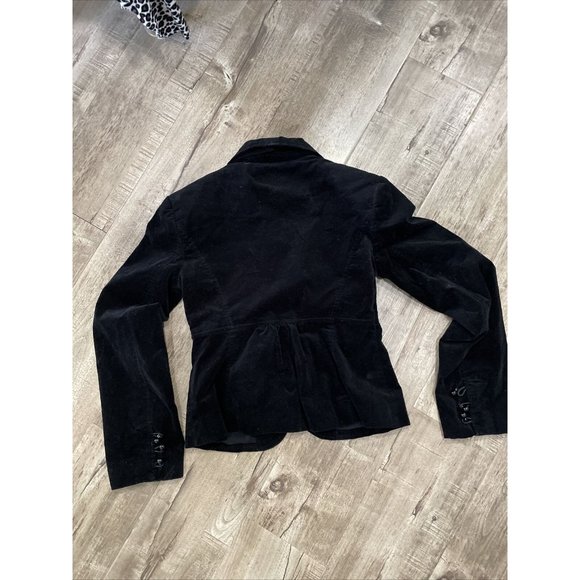 Mossimo Black Velvet 4 Round Button Front Fitted Blazer Jacket Size XS - Picture 9 of 10